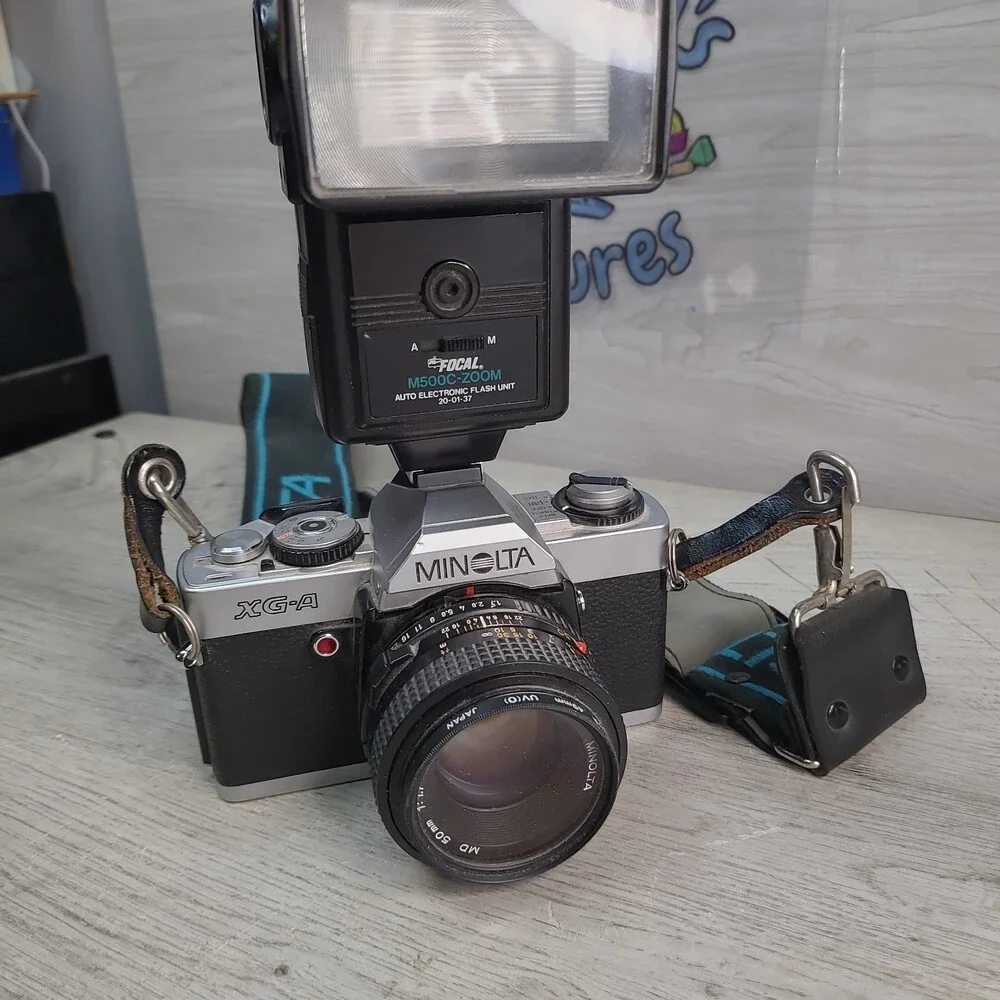 Minolta XG-A 35mm Film Camera with MD 50mm Lens Japan Preowned
